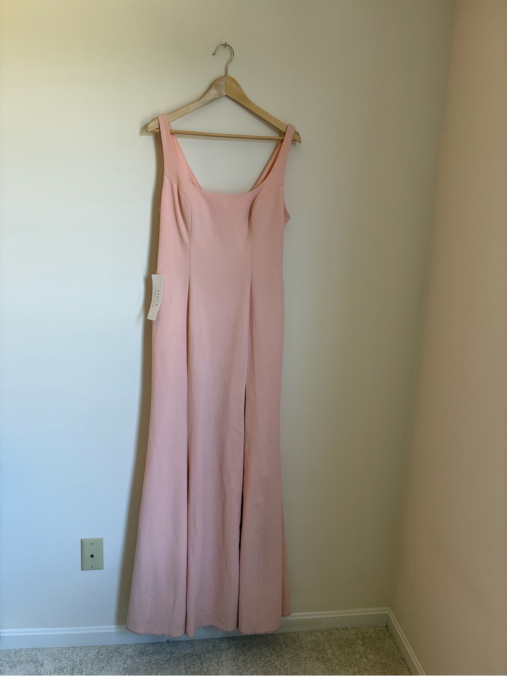 Azazie Kendall & Kylie Blush Pink Simple Maxi Dress Bridesmaid Formal